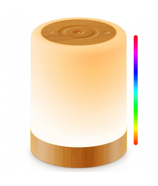 Auxmir Night Light, 3000mAh Rechargeable Baby Table Lamp, Smart Dimmable Touch Control LED Bedside Lamp with RGB Color Changing & 5 Modes, Portable Night Light for Kids, Bedroom, Living Room, Camping