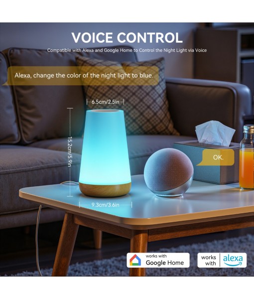 Auxmir Night Light, LED Touch Bedside Table Lamp, Remote Control Dimmable Light with RGB Color Changing, USB Rechargeable, Portable Lamp for Children, Kids, Bedroom, Living Room, Camping