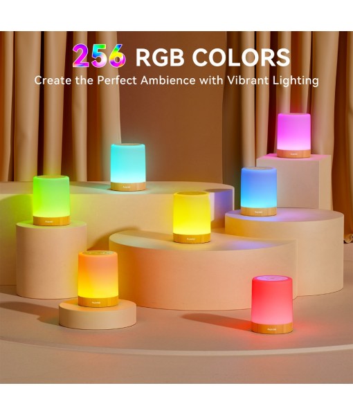 Auxmir Night Light, 3000mAh Rechargeable Baby Table Lamp, Smart Dimmable Touch Control LED Bedside Lamp with RGB Color Changing & 5 Modes, Portable Night Light for Kids, Bedroom, Living Room, Camping
