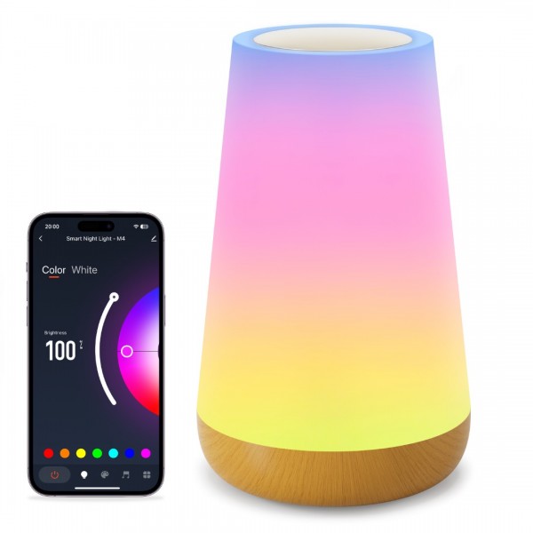 Auxmir Night Light, LED Touch Bedside Table Lamp, Remote Control Dimmable Light with RGB Color Changing, USB Rechargeable, Portable Lamp for Children, Kids, Bedroom, Living Room, Camping